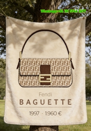 Fendi Baguette 1997 FF Monogram Flannel Sofa Throw Blanket IMG_9375